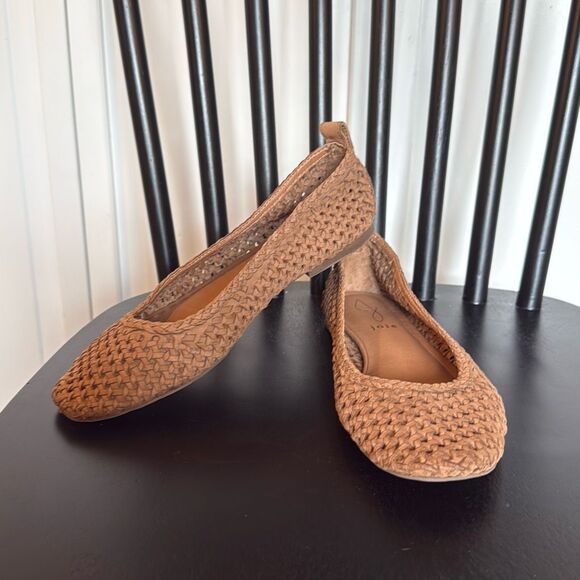 Joie leather woven flats ballet brown size 6.5 - Picture 8 of 9